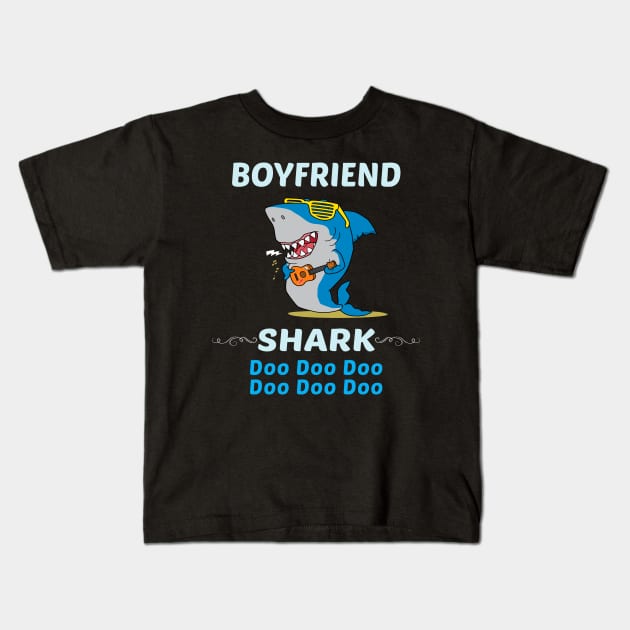 Family Shark 2 BOYFRIEND Kids T-Shirt by blakelan128